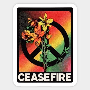 Floral Peace Ceasefire Sticker